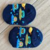 fernandaramoskids com br Meia Infantil Sapatilha Foguete Azul Marinho2