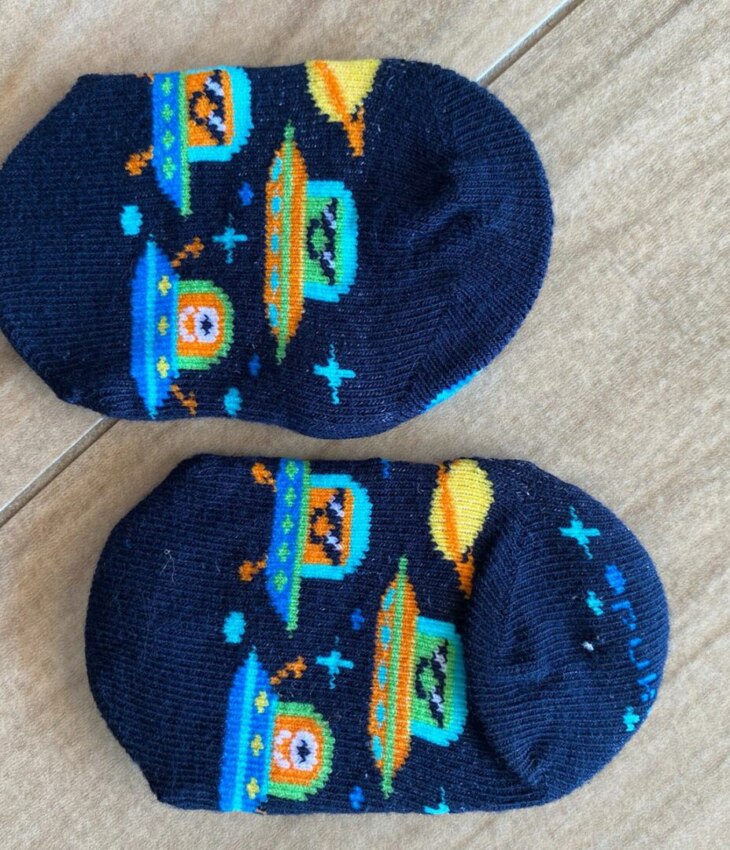 fernandaramoskids com br Meia Infantil Sapatilha Foguete Azul Marinho2