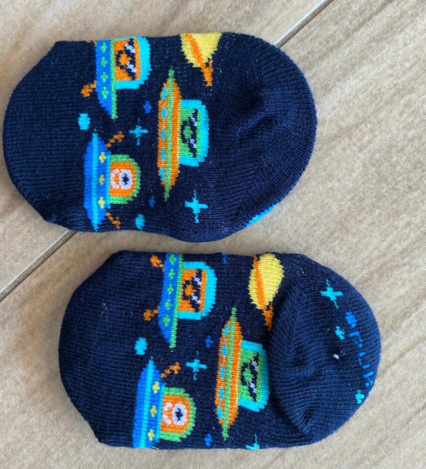 fernandaramoskids com br Meia Infantil Sapatilha Foguete Azul Marinho2