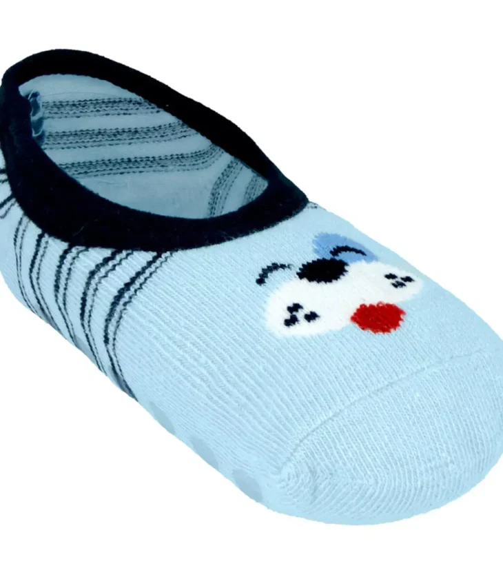 Meia Infantil Sapatilha Masculina Antiderrapante Azul Estampada Fernanda Ramos kids