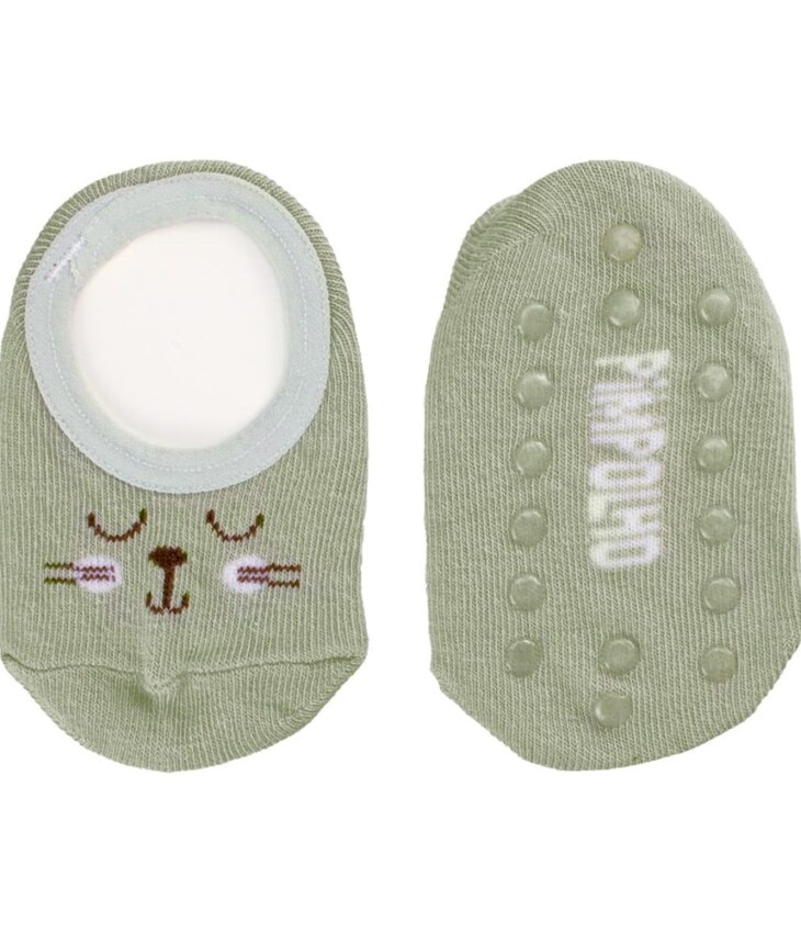 Meia Infantil Sapatilha Masculina Antiderrapante Gatinho Fernanda Ramos kids