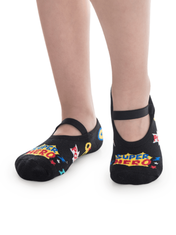 Meia Infantil Sapatilha Masculina Antiderrapante Preta Estampada Fernanda Ramos Kids