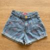 Short Infantil Feminino Jeans com Detalhe Bordado de Coração Fernanda Ramos Kids