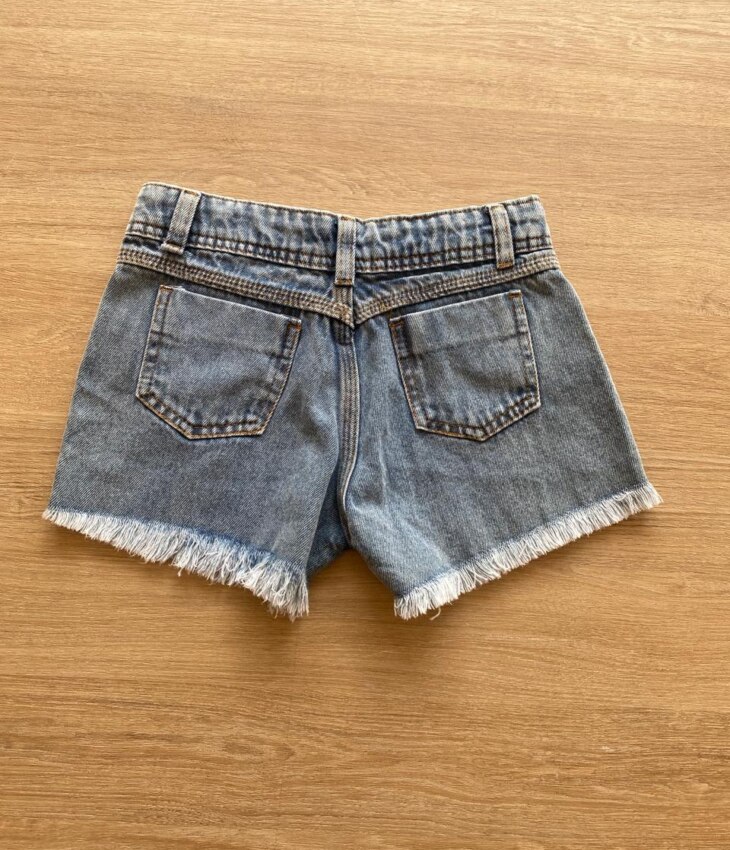 fernandaramoskids com br Short Infantil Feminino Jeans com Detalhe Bordado de Flor2
