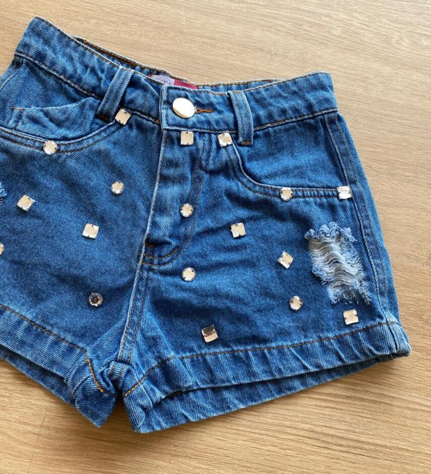 fernandaramoskids com br Short Infantil Feminino Jeans Destroyd com Pedrarias1