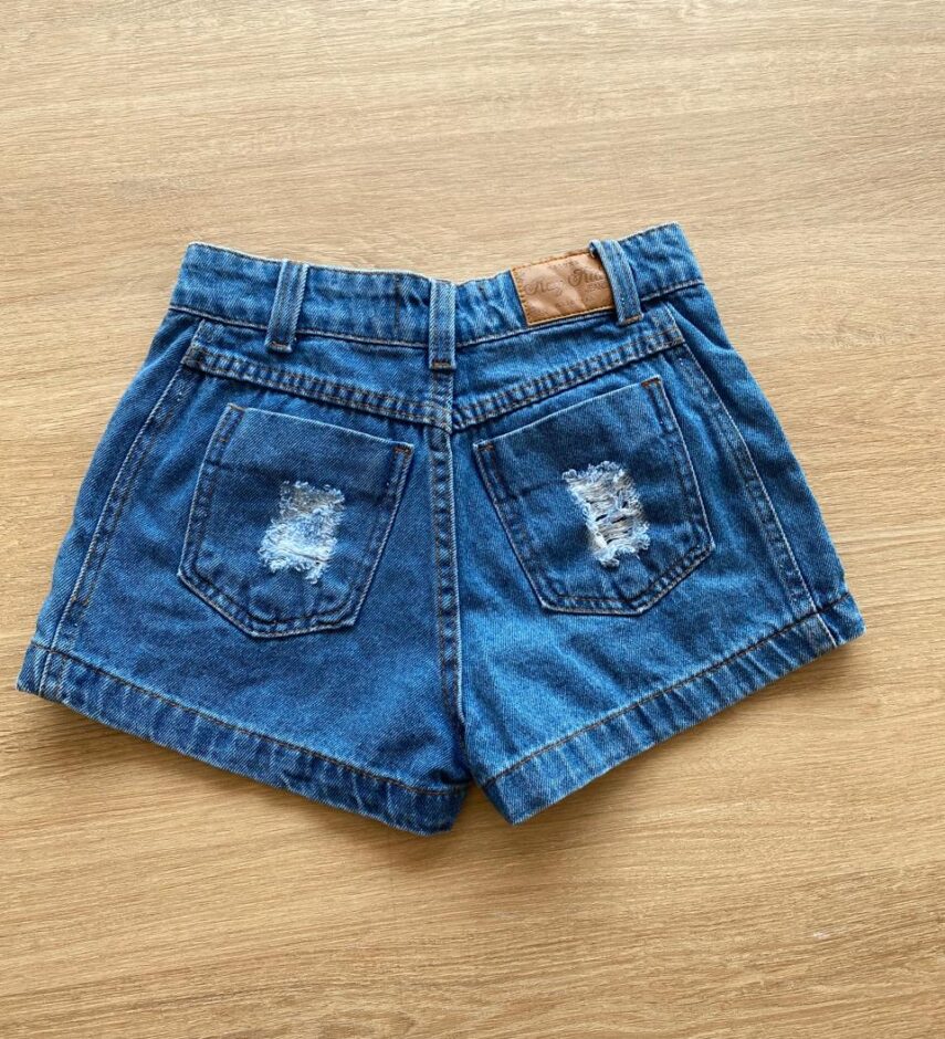 fernandaramoskids com br Short Infantil Feminino Jeans Destroyd com Pedrarias2