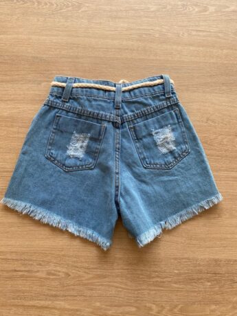 fernandaramoskids com br Short Infantil Feminino Jeans Destroyed com Cordão1