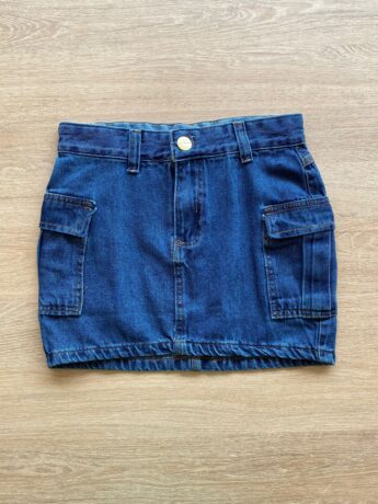 Short Saia Cargo Infantil Feminino Jeans Fernanda Ramos Kids