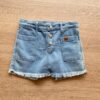 Short Saia Comfort Infantil Feminino Jeans com Bolsos e Botões Fernanda Ramos Kids