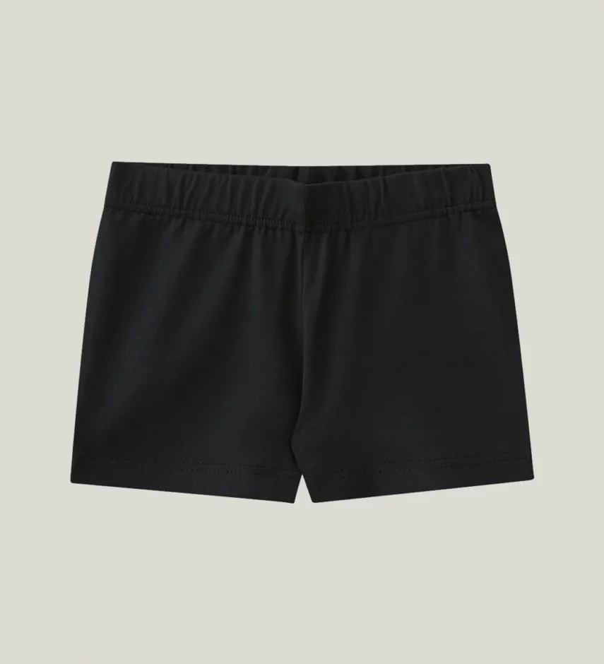 Short Tradicional Feminino Infantil Preto Fernanda Ramos Kids