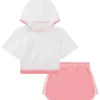 Trijunto Infantil Feminino Top Alça, Short Rosa e Sobreposição Fernanda Ramos Kids