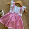fernandaramoskids com br Vestido Body Infantil Feminino Xadrez Rosa1