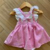 fernandaramoskids com br Vestido Body Infantil Feminino Xadrez Rosa3