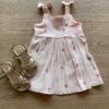 Vestido Infantil Feminino Alça com Laço Estampado Salmão Fernanda Ramos Kids