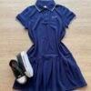 Vestido Infantil Feminino Azul Marinho Malha Piquet com Gola Polo Fernanda Ramos Kids