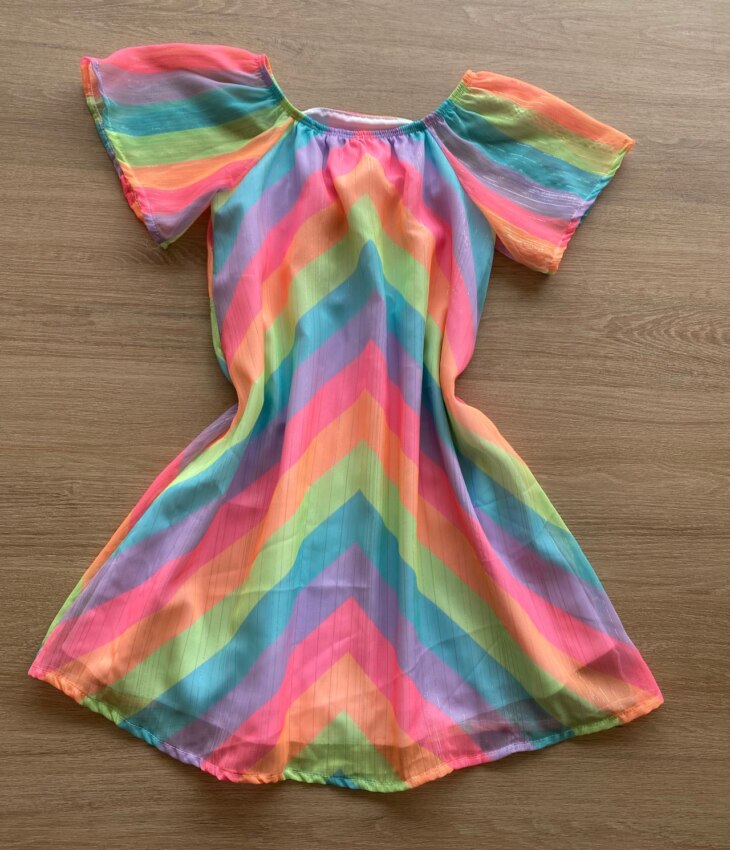 fernandaramoskids com br Vestido Infantil Feminino Chiffon Colorido Neon2