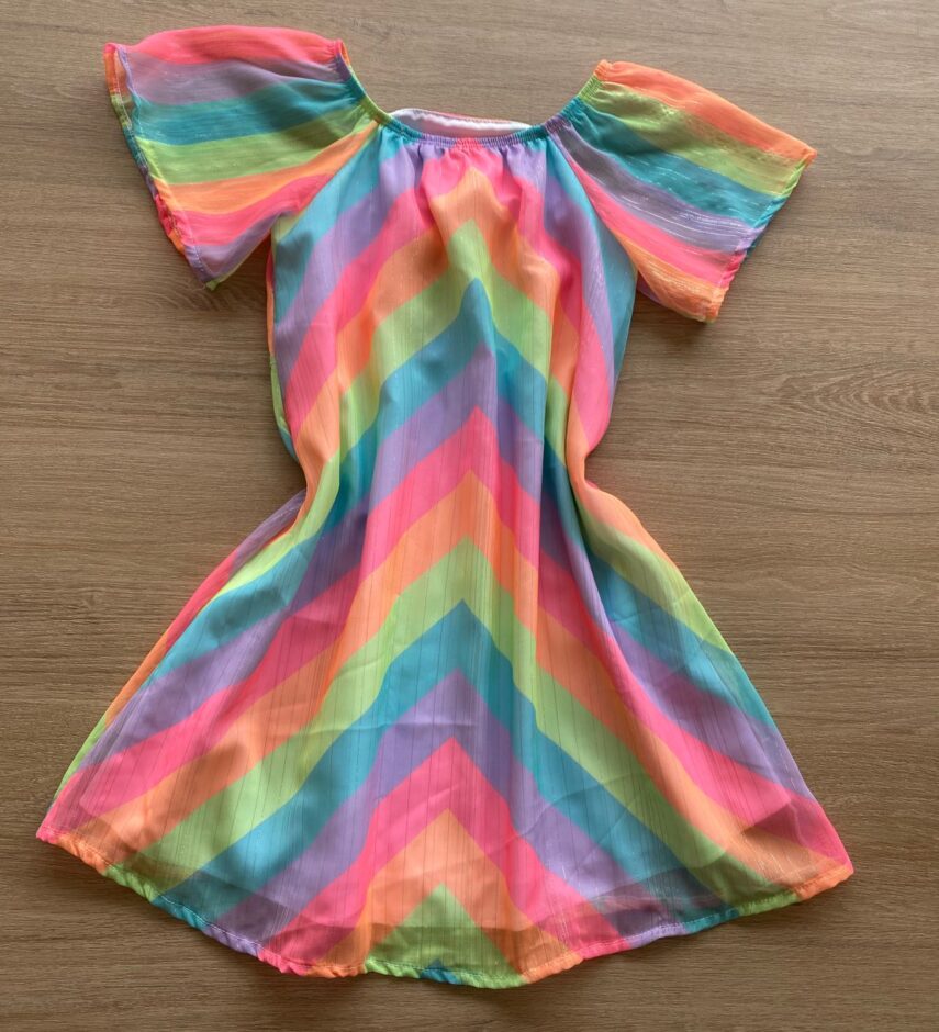 fernandaramoskids com br Vestido Infantil Feminino Chiffon Colorido Neon2
