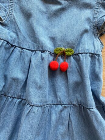 fernandaramoskids com br Vestido Infantil Feminino Curto Manga com Babado Jeans1
