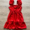 fernandaramoskids com br Vestido Infantil Feminino Curto Vermelho com Amarração Atrás2