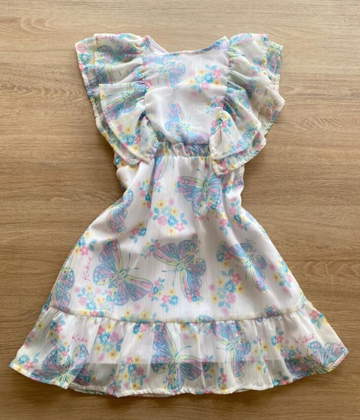 fernandaramoskids com br Vestido Infantil Feminino Detalhe de Babado na Manga Estampado2