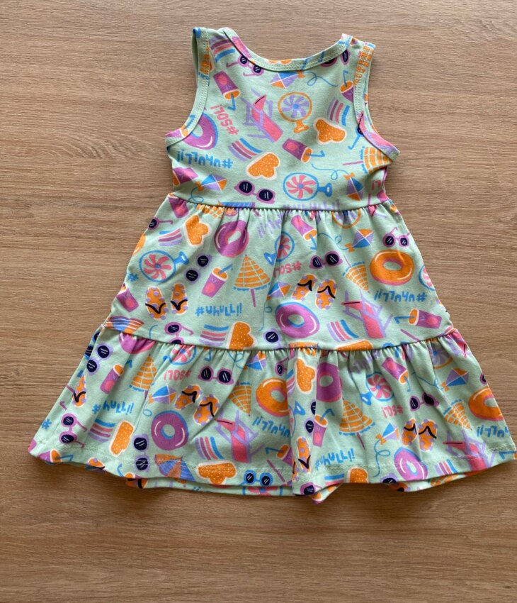 fernandaramoskids com br Vestido Infantil Feminino Estampado Fundo Verde Menta3