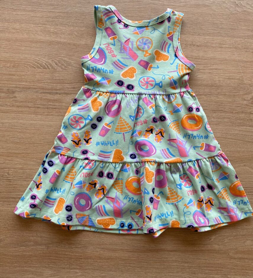 fernandaramoskids com br Vestido Infantil Feminino Estampado Fundo Verde Menta3