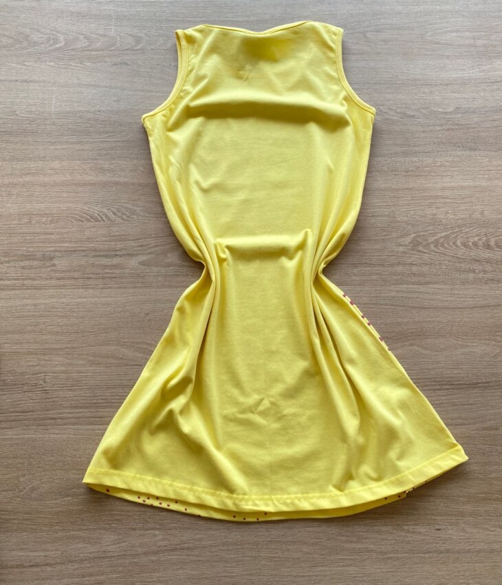 fernandaramoskids com br Vestido Infantil Feminino Evasê Amarelo Estampado2