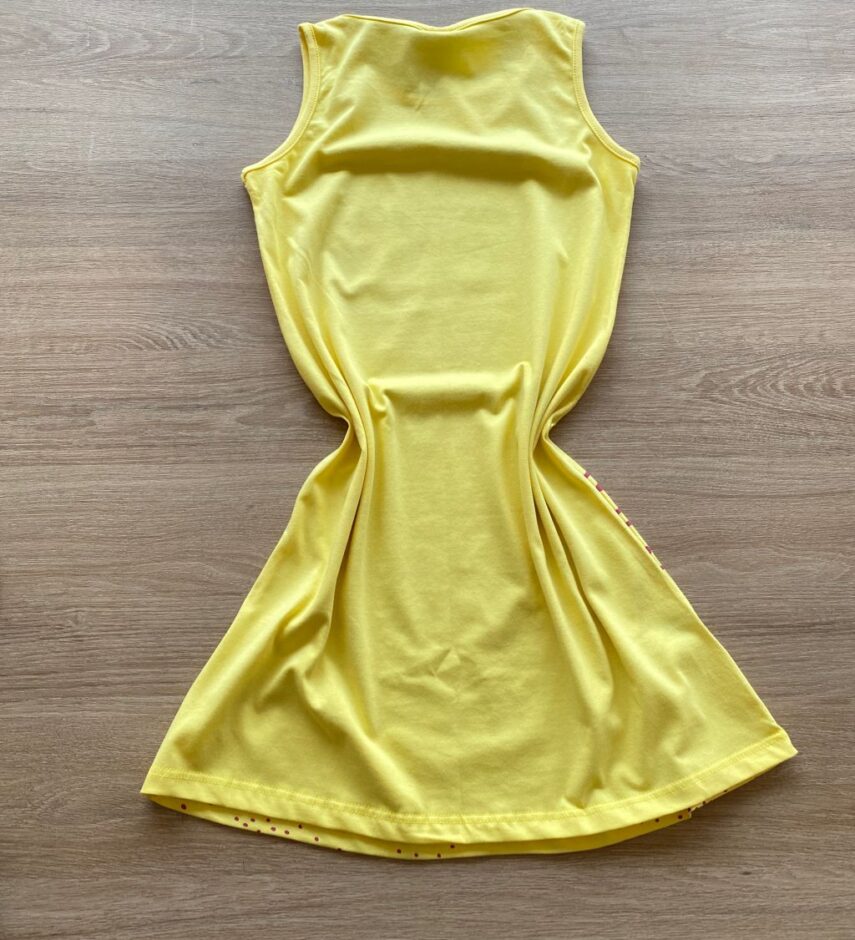 fernandaramoskids com br Vestido Infantil Feminino Evasê Amarelo Estampado2