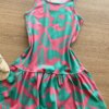 fernandaramoskids com br Vestido Infantil Feminino Evasê Estampado Fundo Rosa1