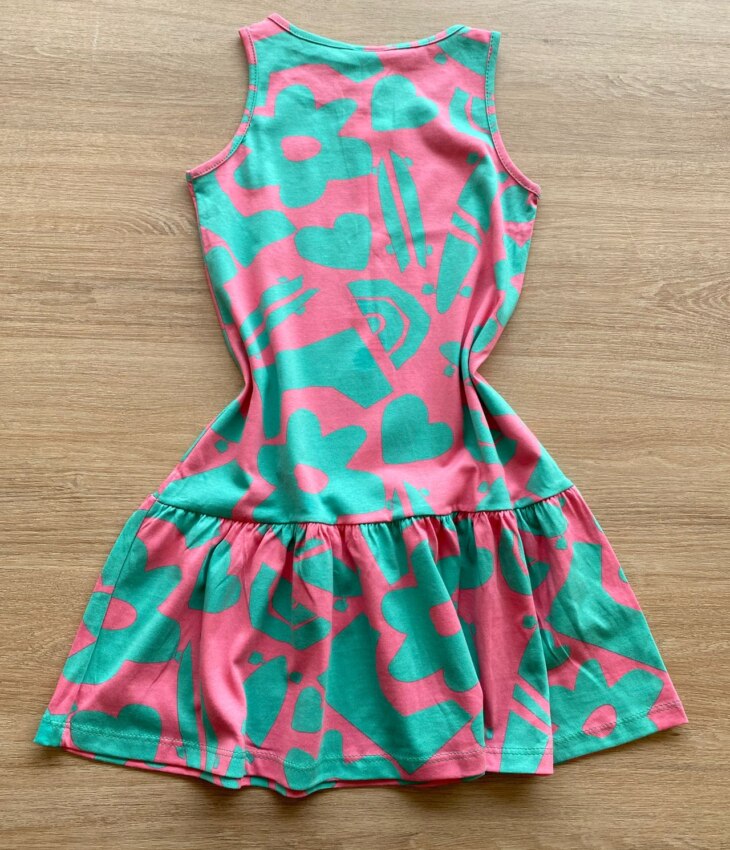 fernandaramoskids com br Vestido Infantil Feminino Evasê Estampado Fundo Rosa2