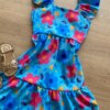 fernandaramoskids com br Vestido Infantil Feminino Manga com Babado Estampado Fundo Azul1