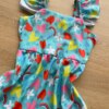 fernandaramoskids com br Vestido Infantil Feminino Manga com Babado Estampado Verde Água1