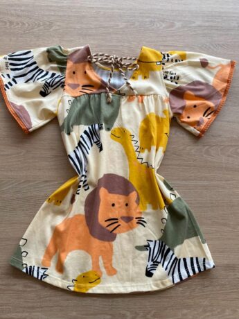 fernandaramoskids com br Vestido Infantil Feminino Manga Curta Ampla Estampado1