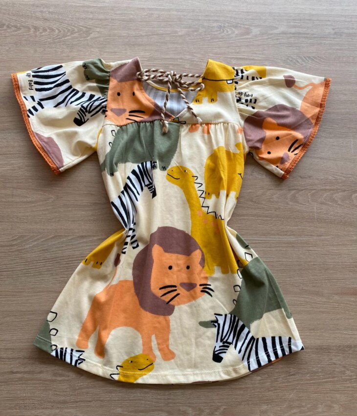 fernandaramoskids com br Vestido Infantil Feminino Manga Curta Ampla Estampado1