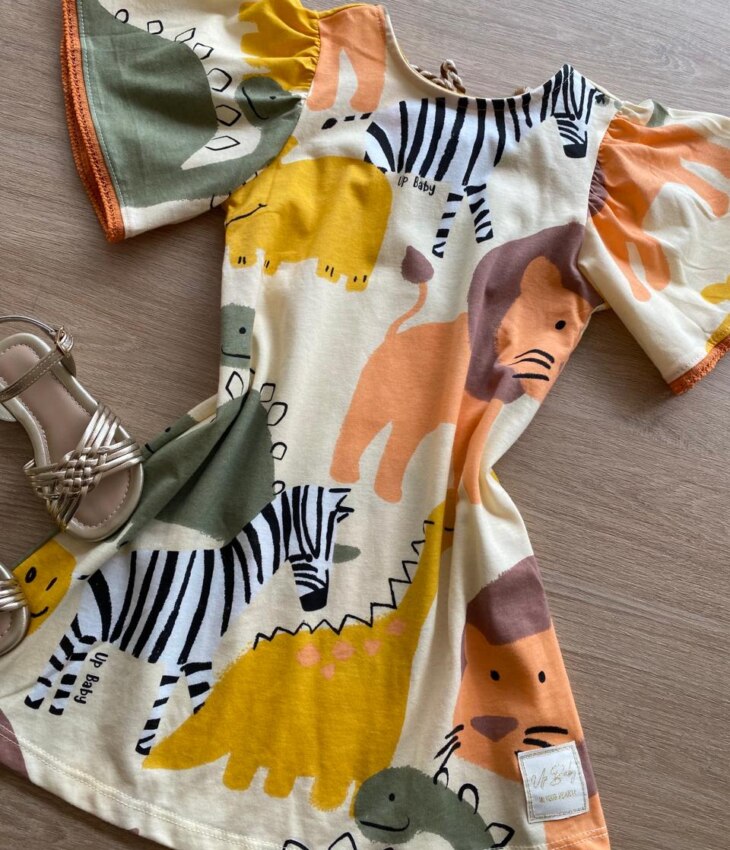 fernandaramoskids com br Vestido Infantil Feminino Manga Curta Ampla Estampado2