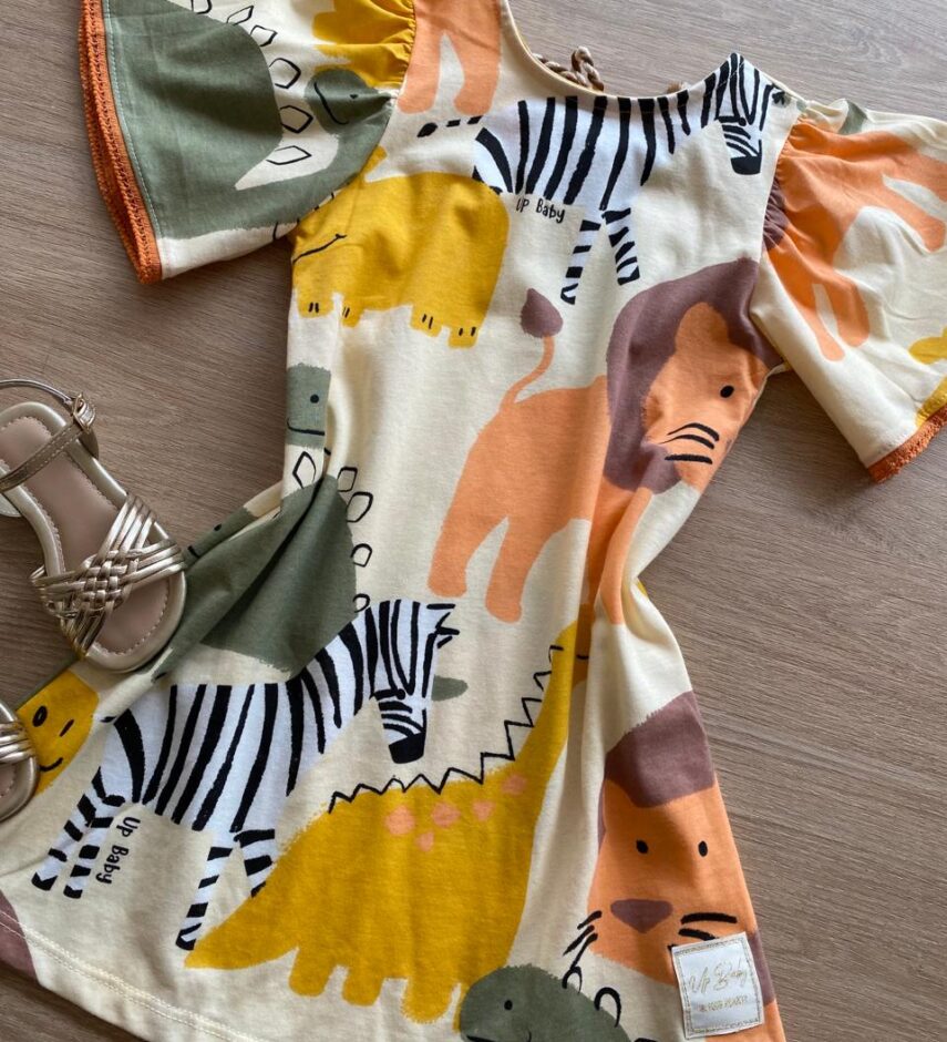 fernandaramoskids com br Vestido Infantil Feminino Manga Curta Ampla Estampado2