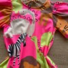 fernandaramoskids com br Vestido Infantil Feminino Manga Curta Ampla Rosa Neon Estampado1