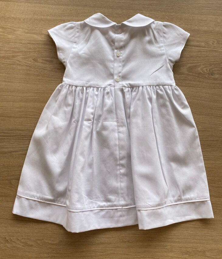 fernandaramoskids com br Vestido Infantil Feminino Manga Curta Branco com Detalhe de Pérolas2