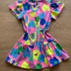 fernandaramoskids com br Vestido Infantil Feminino Manga Curta Estampado Rosa Neon2