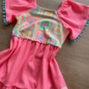 fernandaramoskids com br Vestido Infantil Feminino Manga Curta Pink Flúor com Estampa1