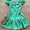 fernandaramoskids com br Vestido Infantil Feminino Manga Curta Verde Claro1