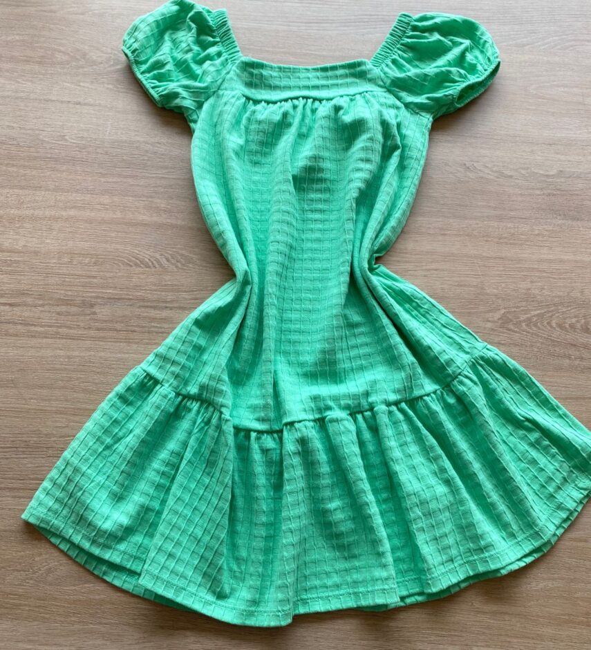 fernandaramoskids com br Vestido Infantil Feminino Manga Curta Verde Claro2