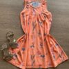 Vestido Infantil Feminino Regata Estampado Fundo Laranja Neon Fernanda Ramos Kids
