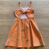 fernandaramoskids com br Vestido Infantil Feminino Rodado Alça Fina Laranja Estampado2
