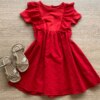 fernandaramoskids com br Vestido Infantil Feminino Rodado Laise Vermelho1