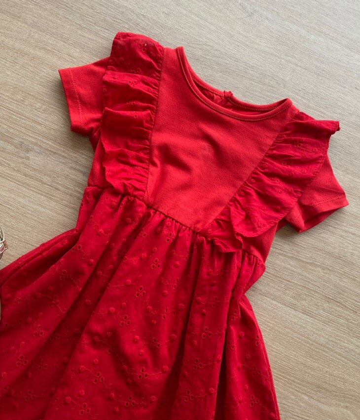 fernandaramoskids com br Vestido Infantil Feminino Rodado Laise Vermelho2