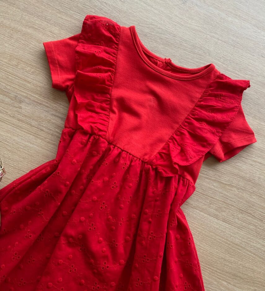 fernandaramoskids com br Vestido Infantil Feminino Rodado Laise Vermelho2