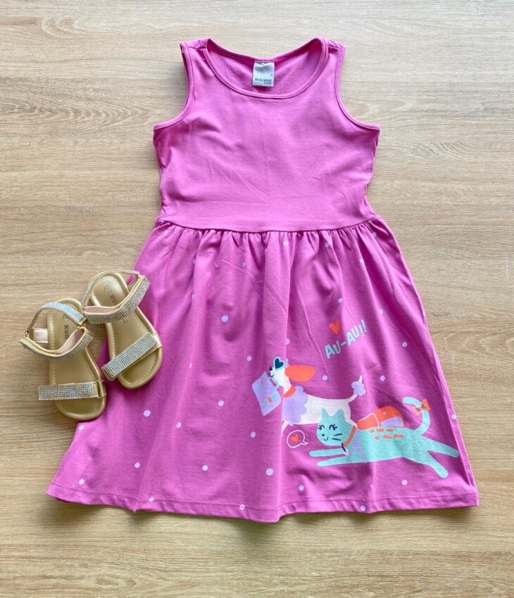 Vestido Infantil Feminino Rodado Lilás Fernanda Ramos Kids