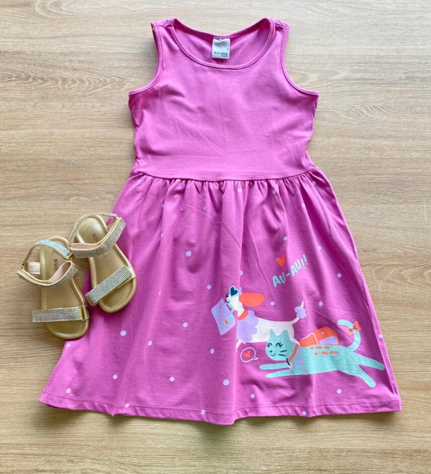 Vestido Infantil Feminino Rodado Lilás Fernanda Ramos Kids