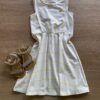 Vestido Infantil Feminino Rodado Listrado de Amarelo Fernanda Ramos Kids